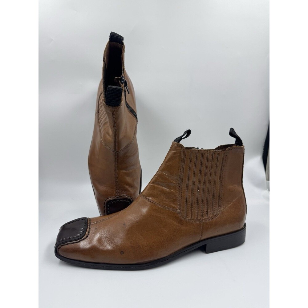 Fratelli Footwear Men's Genuine Leather Boots Size 10.5 Cognac Brown Bootie